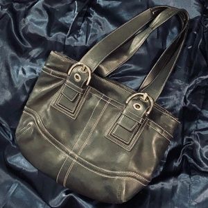 Coach Soho Hobo Leather Handbag in Black